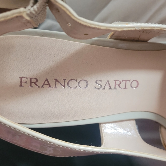 Franco Sarto Cream Wedge Heel Sandals Sz.7M - Picture 5 of 6